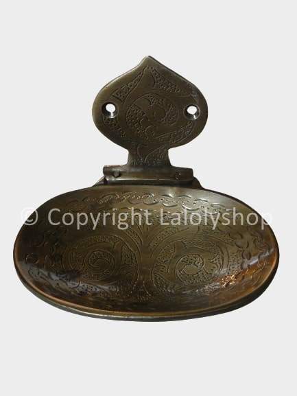 Porte-savon gravé à fixer, en cuivre patiné bronze